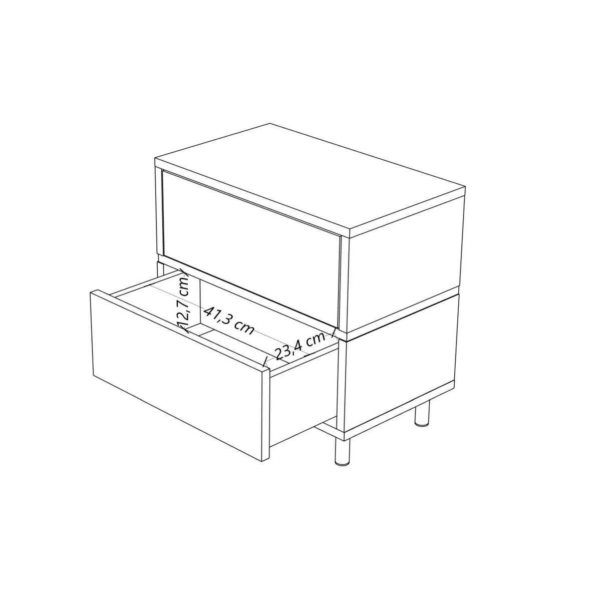 Elegancka czarna szafka nocna Dancan MARIKA ze złotymi dodatkami