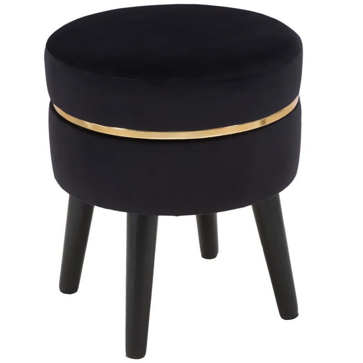 Pufa taboret dekoracyjny 40,5xØ35 cm PARIGI czarny