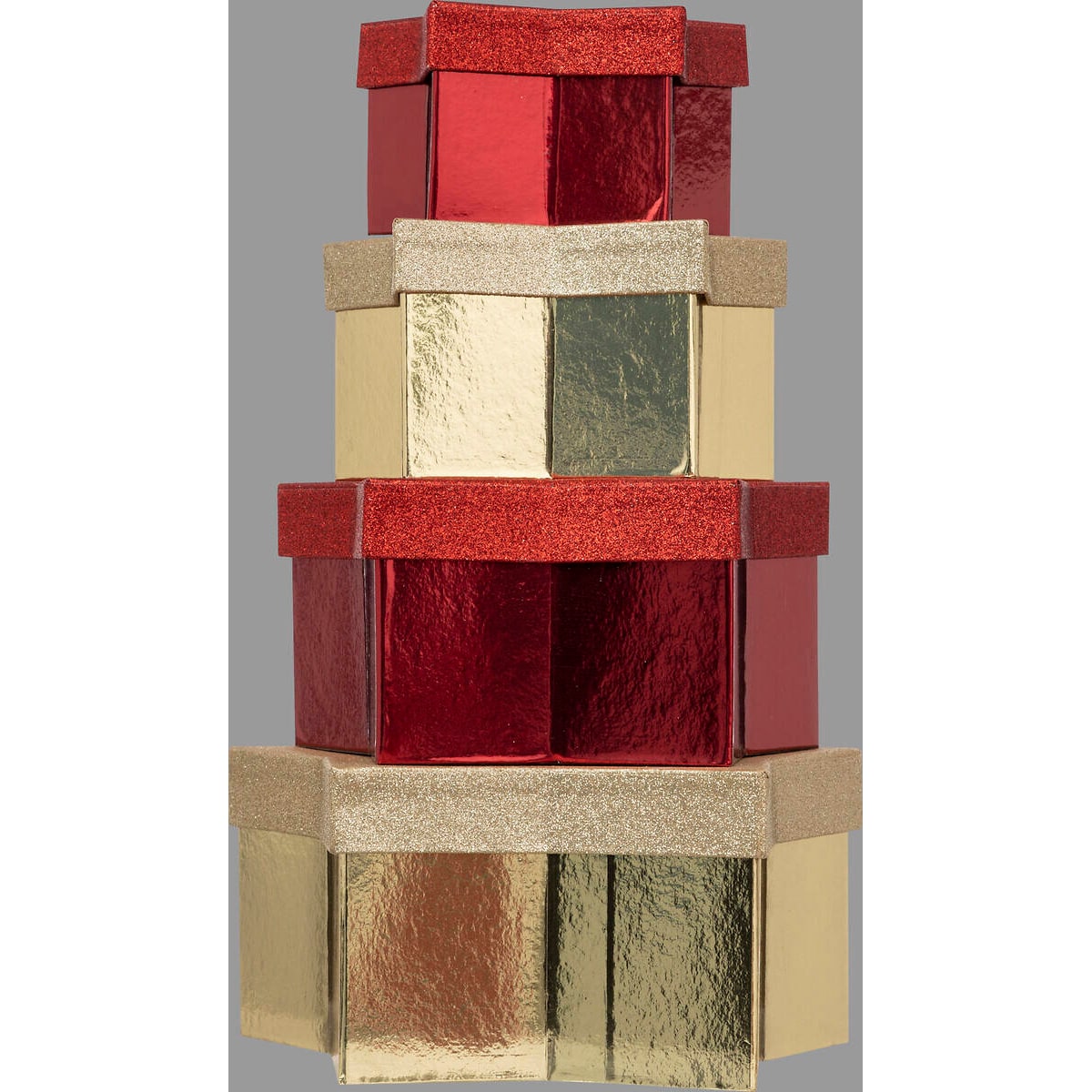 Komplet pudełek na prezenty, w kształcie gwiazdy. 4 sztuki