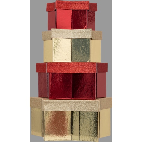 Komplet pudełek na prezenty, w kształcie gwiazdy. 4 sztuki