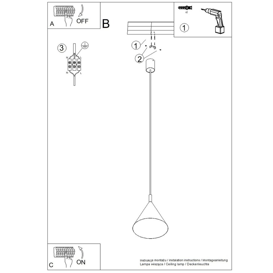 Lampa wisząca NOX 25 ultramaryna