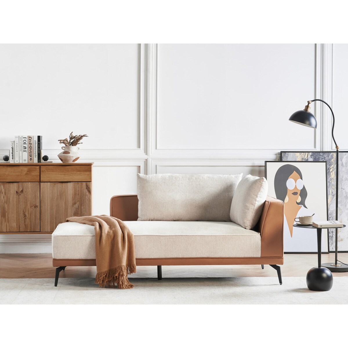 Sofa modułowa MYKEN Jasnobeżowy Tkanina