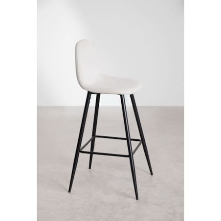 Krzesło barowe sztruksowe, metalowe nogi 75 cm Glamm