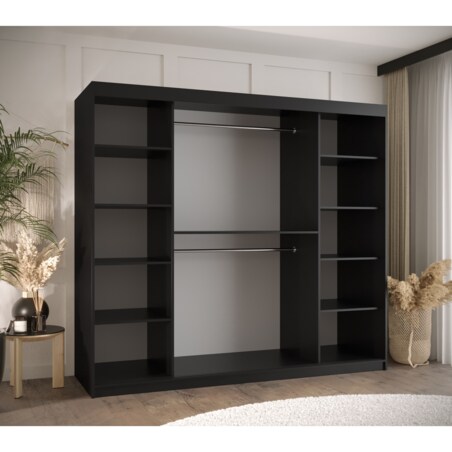 Szafa przesuwna Garderoba PLECIONKA WIEDEŃSKA 2 200 czarny