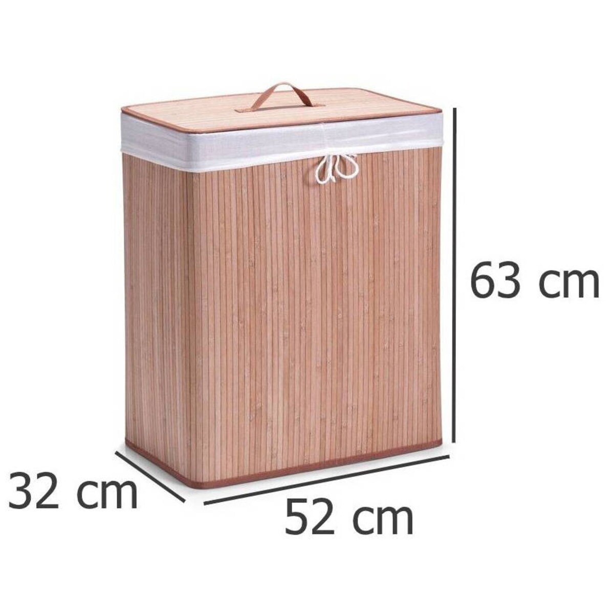 Bambusowy kosz na pranie, jasny brąz, 104 l, 2-komorowy ZELLER