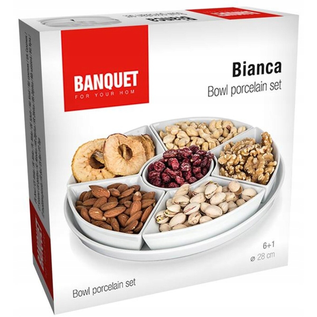 OKRĄGŁY TALERZ SALATERKA na przekąski żywność dipy orzeszki przysmaki 26 cm