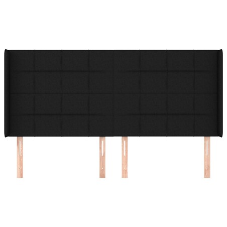 vidaXL Zagłówek uszak, czarny, 203x16x118/128 cm, tkanina