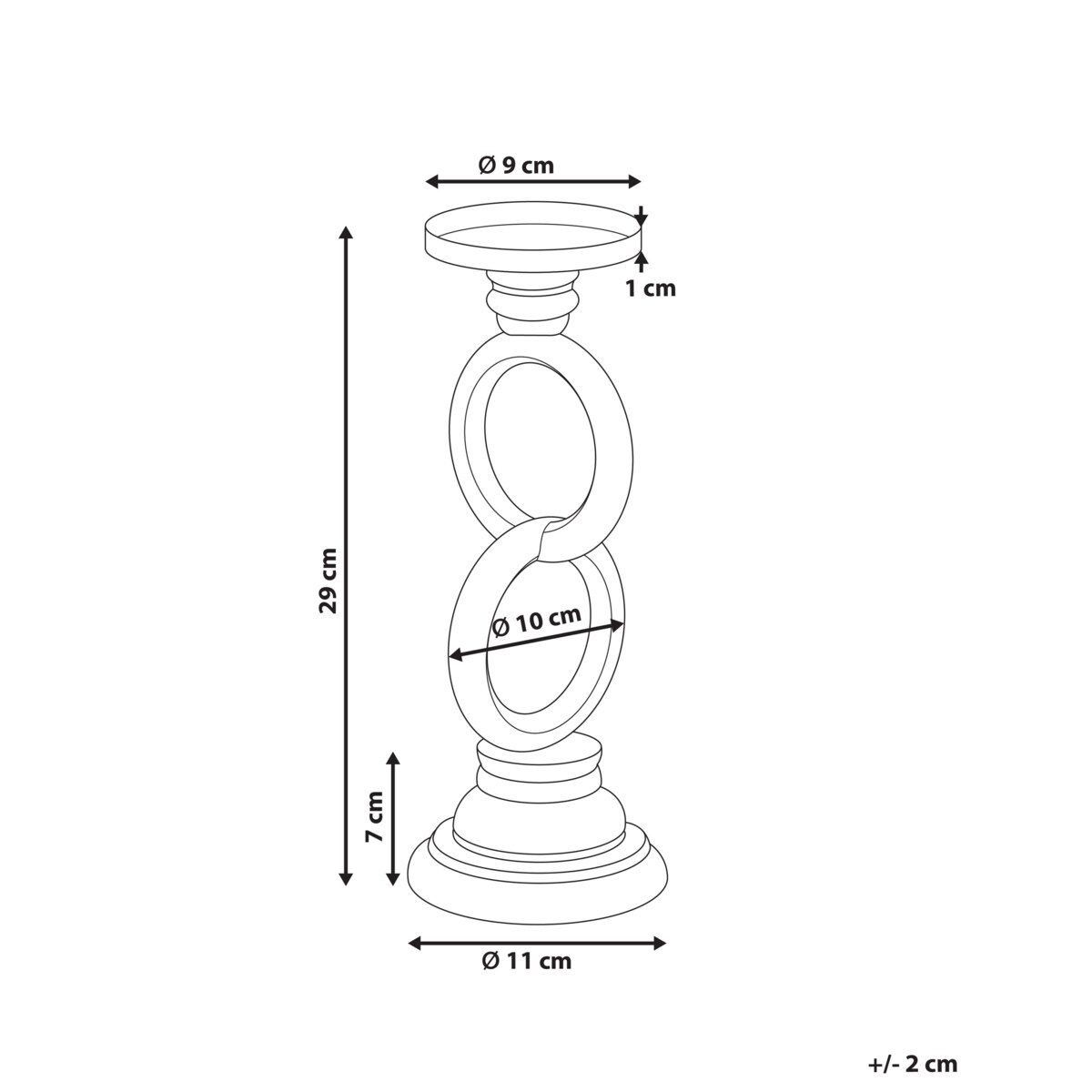 Świecznik WATERFORD Drewno sosnowe 29 cm Kolorowy