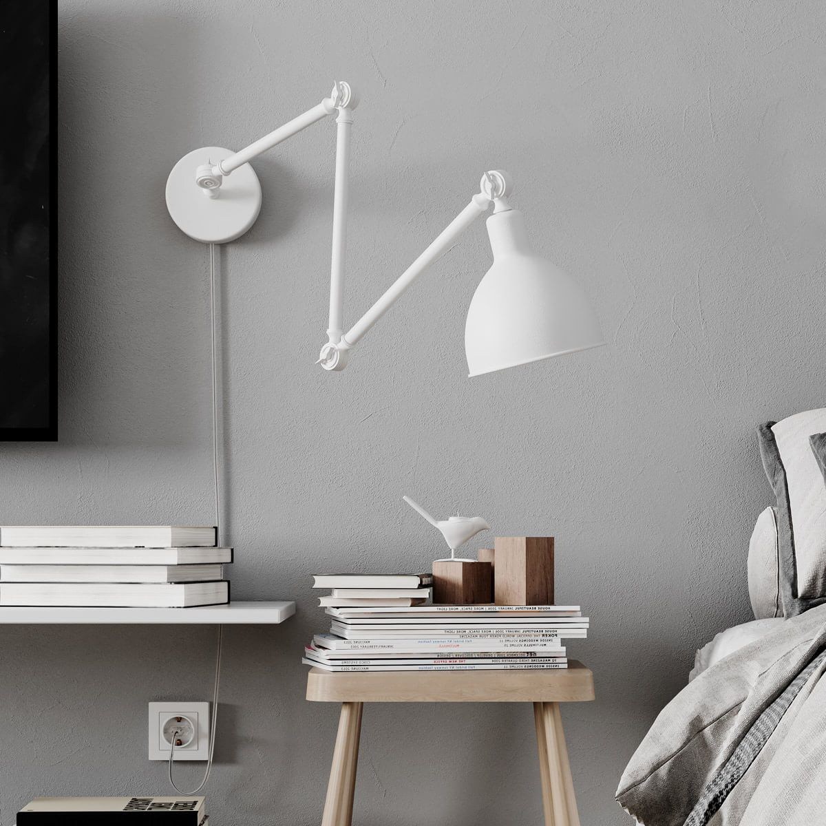 Biały kinkiet ruchomy Bazar 2827660-5007 By Rydens metalowy industrial