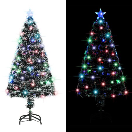 vidaXL Sztuczna choinka z LED i stojakiem 120 cm, włókno optyczne