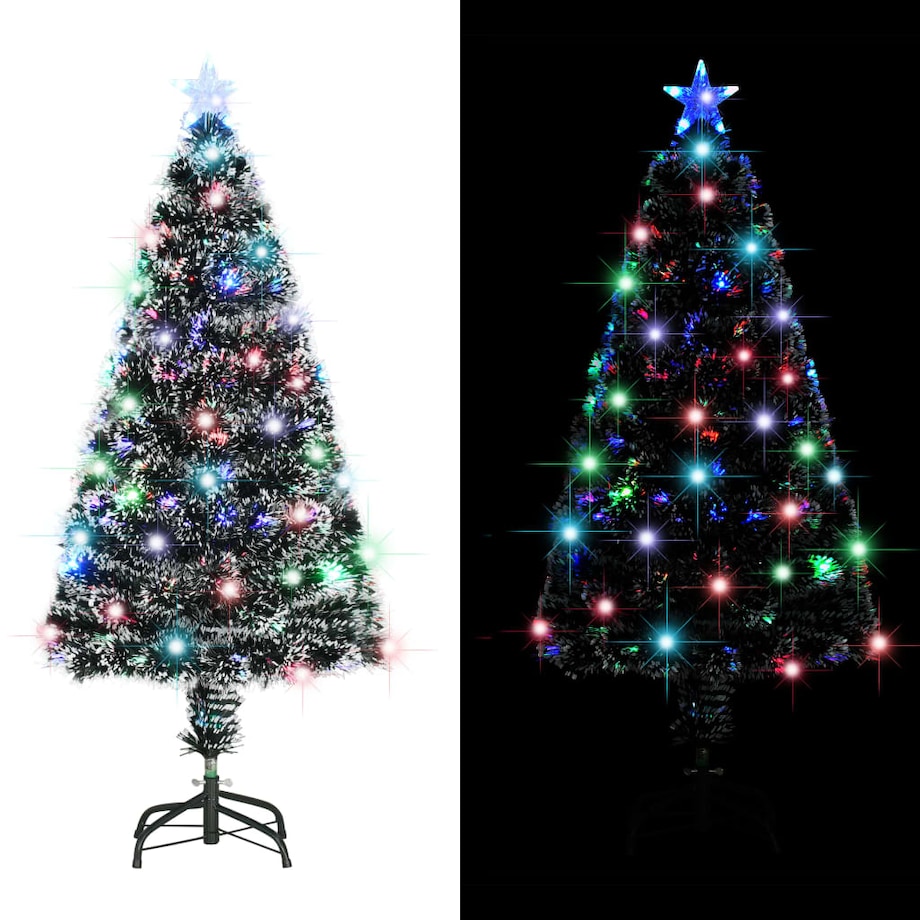 vidaXL Sztuczna choinka z LED i stojakiem 120 cm, włókno optyczne