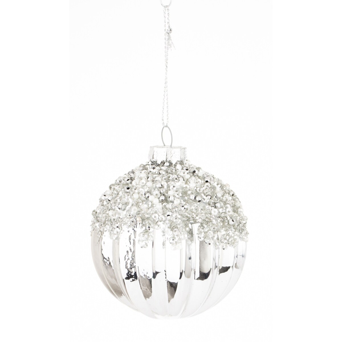 Bombki szklane srebrne 3 szt. Ø 8 cm ARZENTO