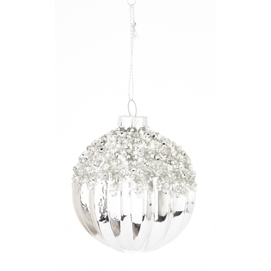 Bombki szklane srebrne 3 szt. Ø 8 cm ARZENTO