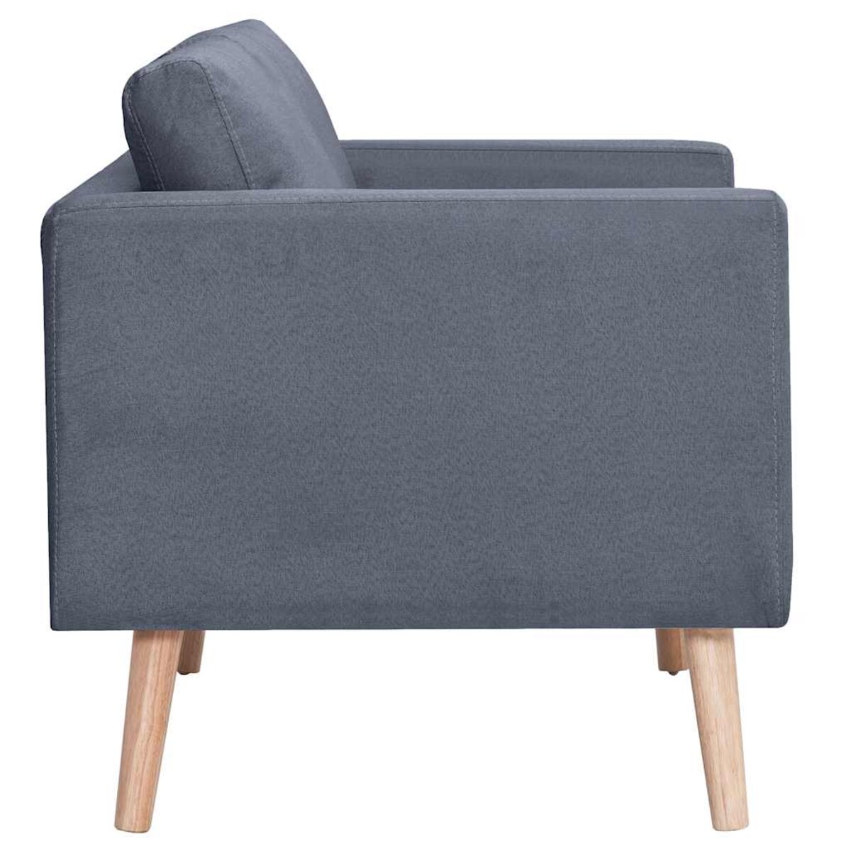 vidaXL Sofa 3-osobowa, materiałowa, ciemnoszara