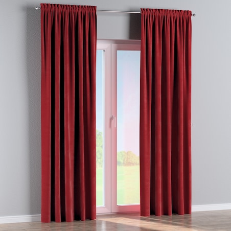 Zasłona na kanale z grzywką 1 szt. 130x260 intensywna czerwień