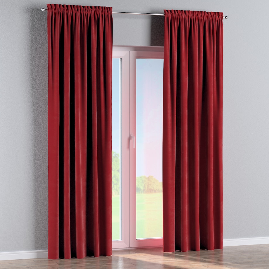 Zasłona na kanale z grzywką 1 szt. 130x260 intensywna czerwień