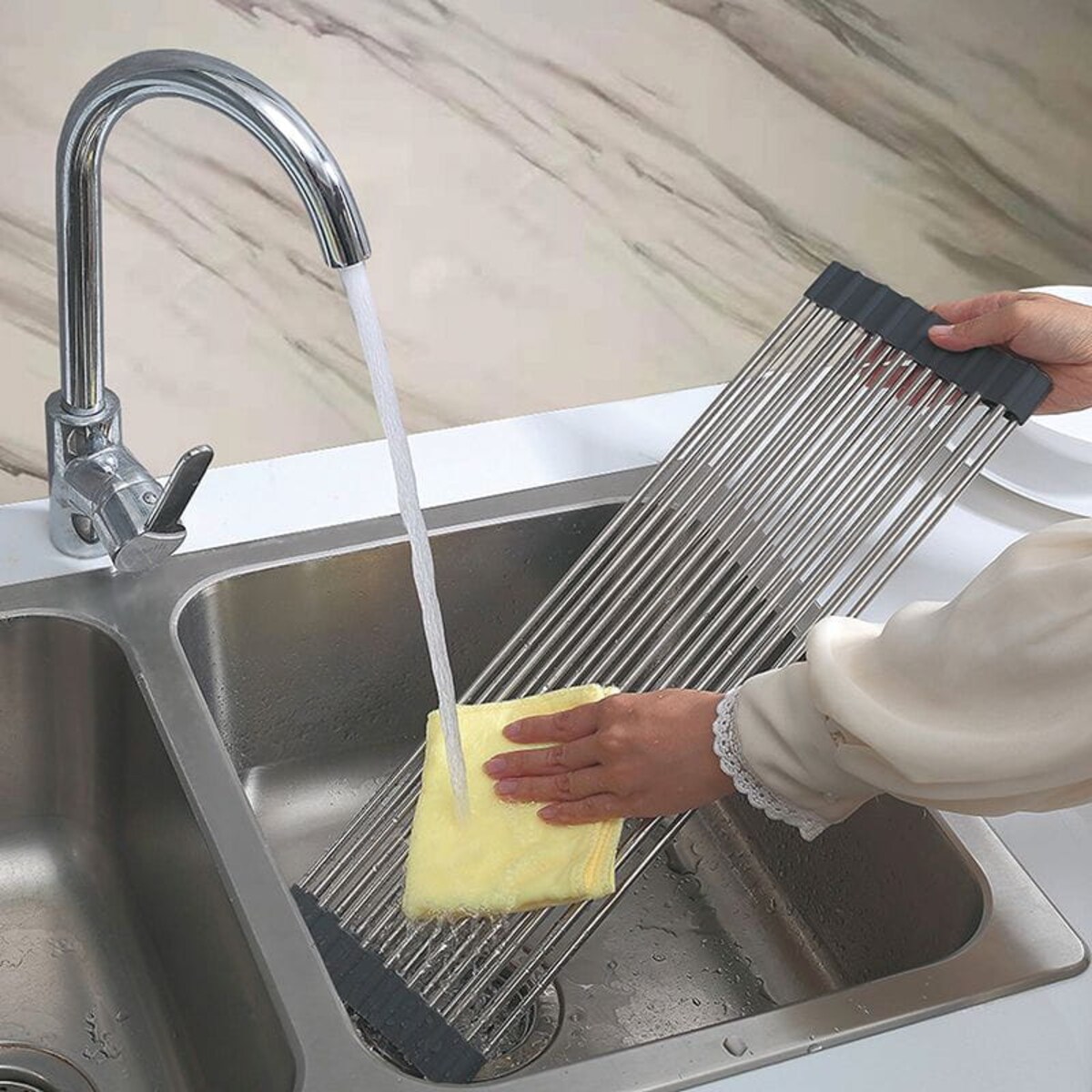 Suszarka ociekacz kratka stalowa na zlewozmywak 45x32cm KINGHOFF