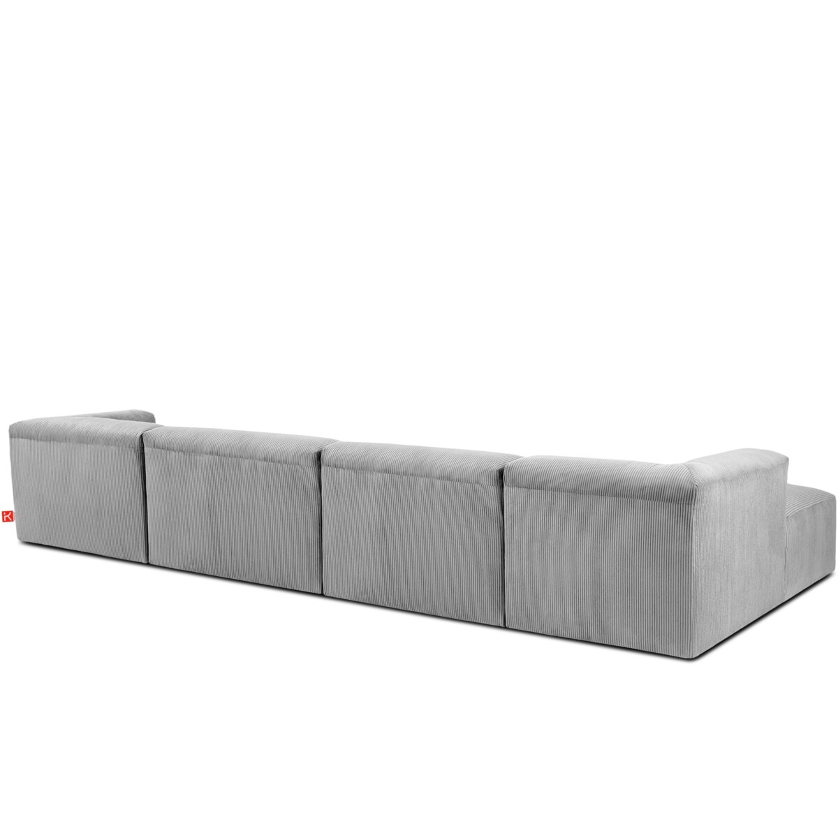 KONSIMO BUFFO 7/8-osobowa panoramiczna sofa narożna z wyjątkowo miękkim siedziskiem, kolor jasny szary