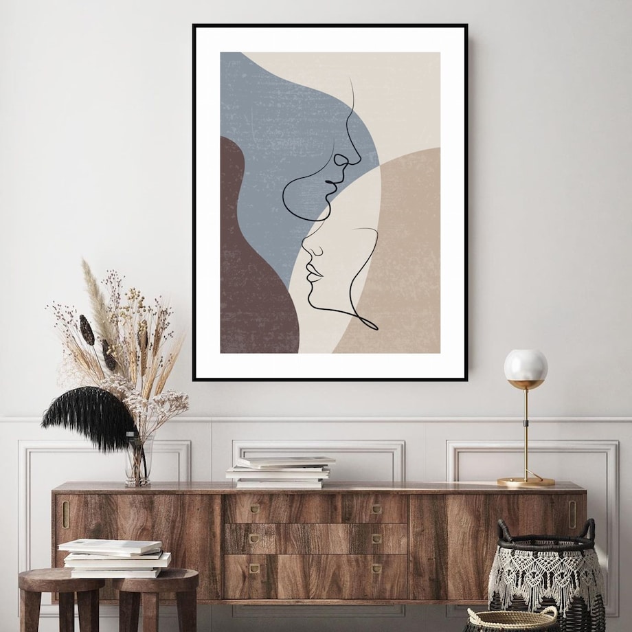 Poster Story, Plakat, Obraz - Linearny Pocałunek No2, wymiary 42 x 60 cm