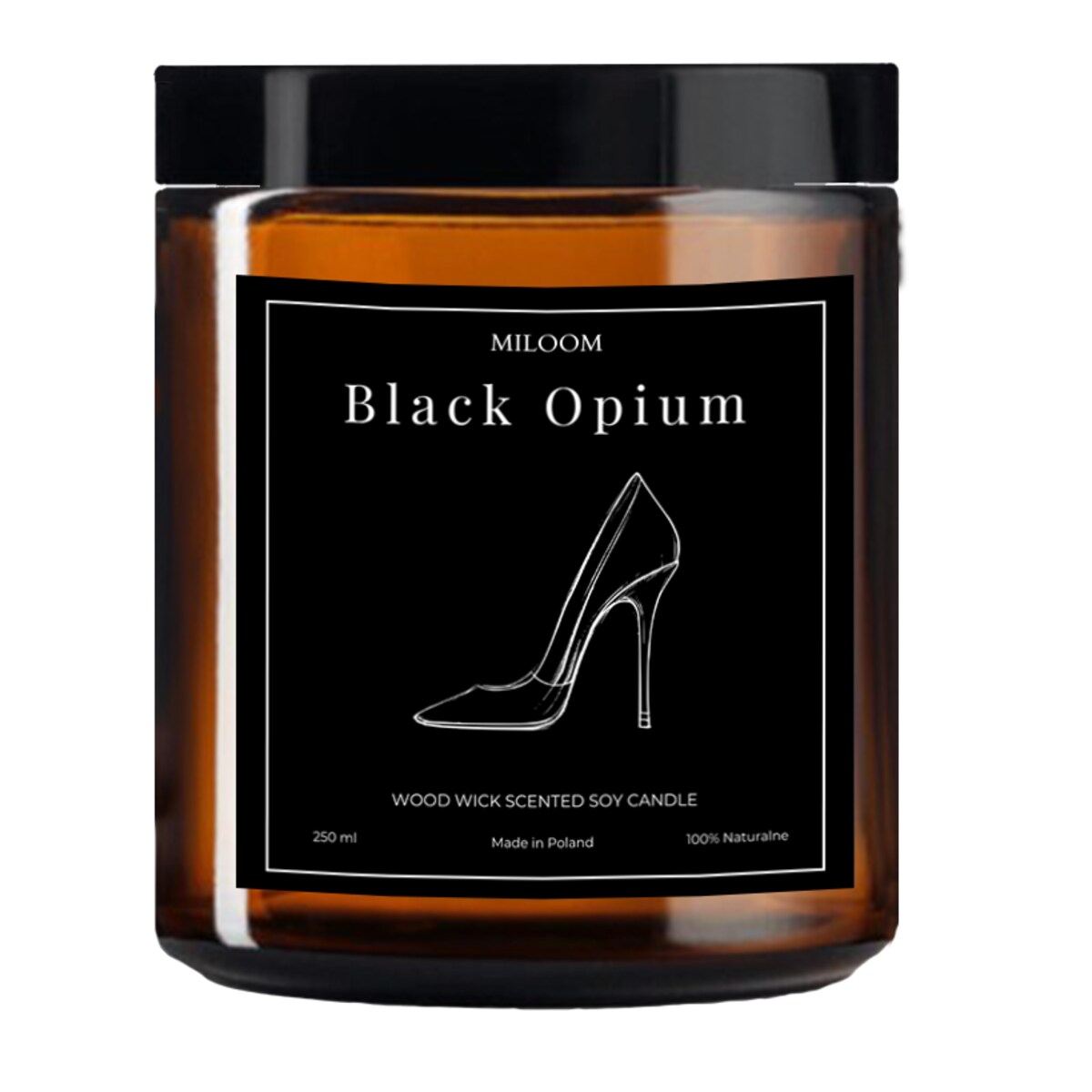 Świeca Sojowa Zapachowa z Drewnianym Knotem BLACK OPIUM 230 ml Miloom