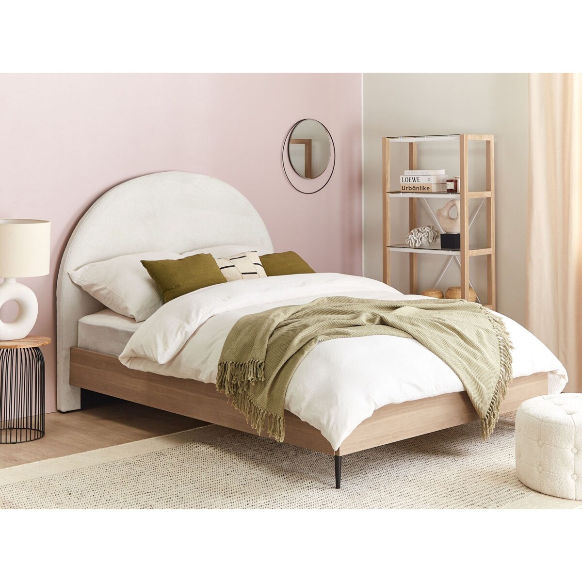 Łóżko tapicerowane 140 x 200 cm białe MILLAY