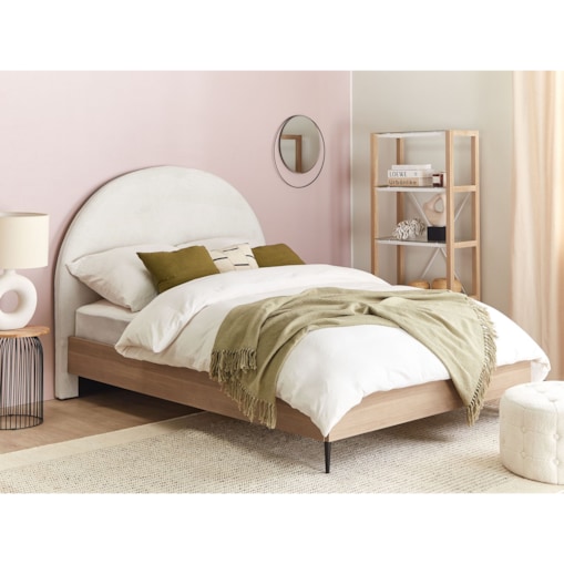 Łóżko tapicerowane 140 x 200 cm białe MILLAY