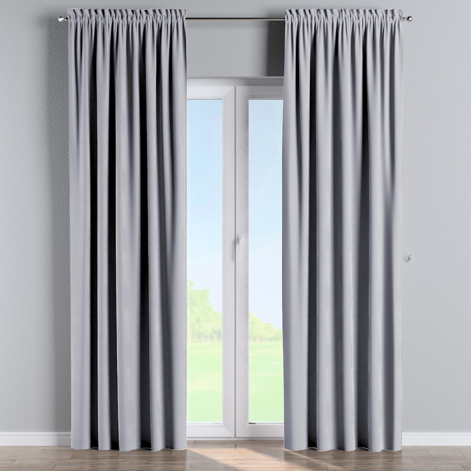 Zasłona na kanale z grzywką 1 szt. 130x260 srebrzysty szary