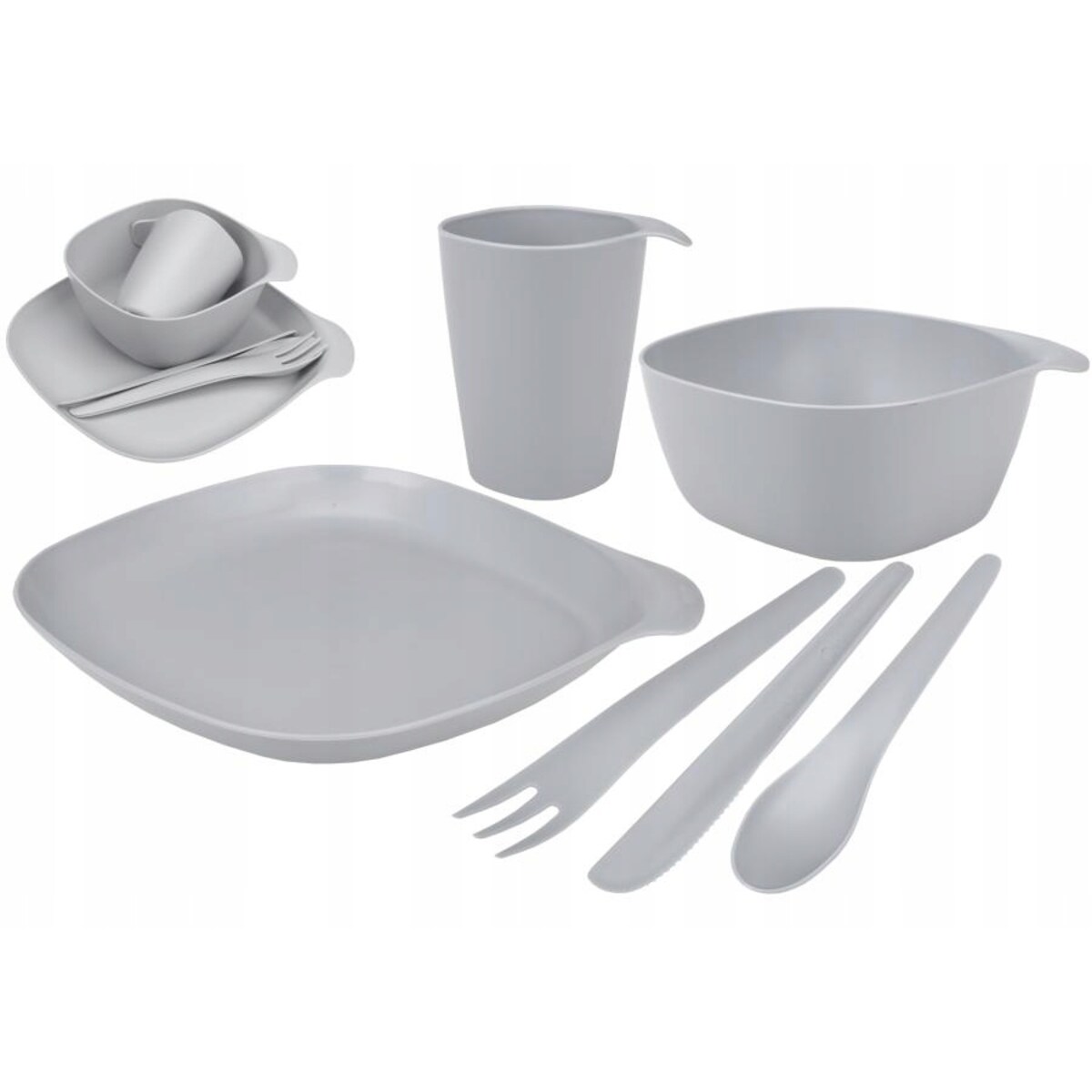 KOMPLET NA PIKNIK kemping grill naczynia dla 1osob