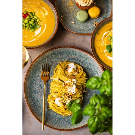 Serwis obiadowy Aokari niebiesko-biały na 12 osób 36 szt. Nowoczesny Do zmywarki Komplet talerzy