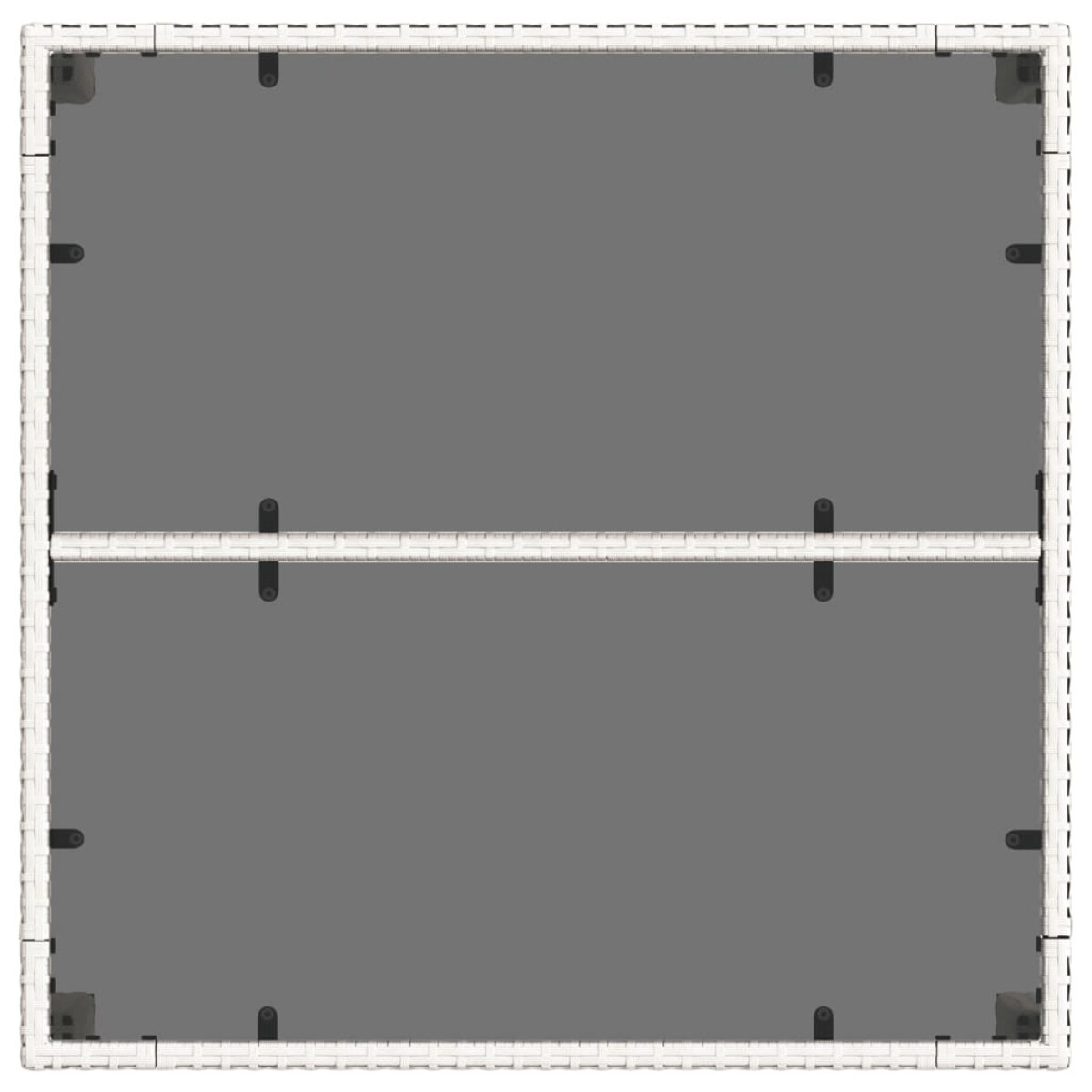 vidaXL Stół ogrodowy ze szklanym blatem, biały 90x90x75 cm, polirattan