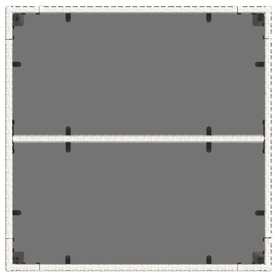 vidaXL Stół ogrodowy ze szklanym blatem, biały 90x90x75 cm, polirattan