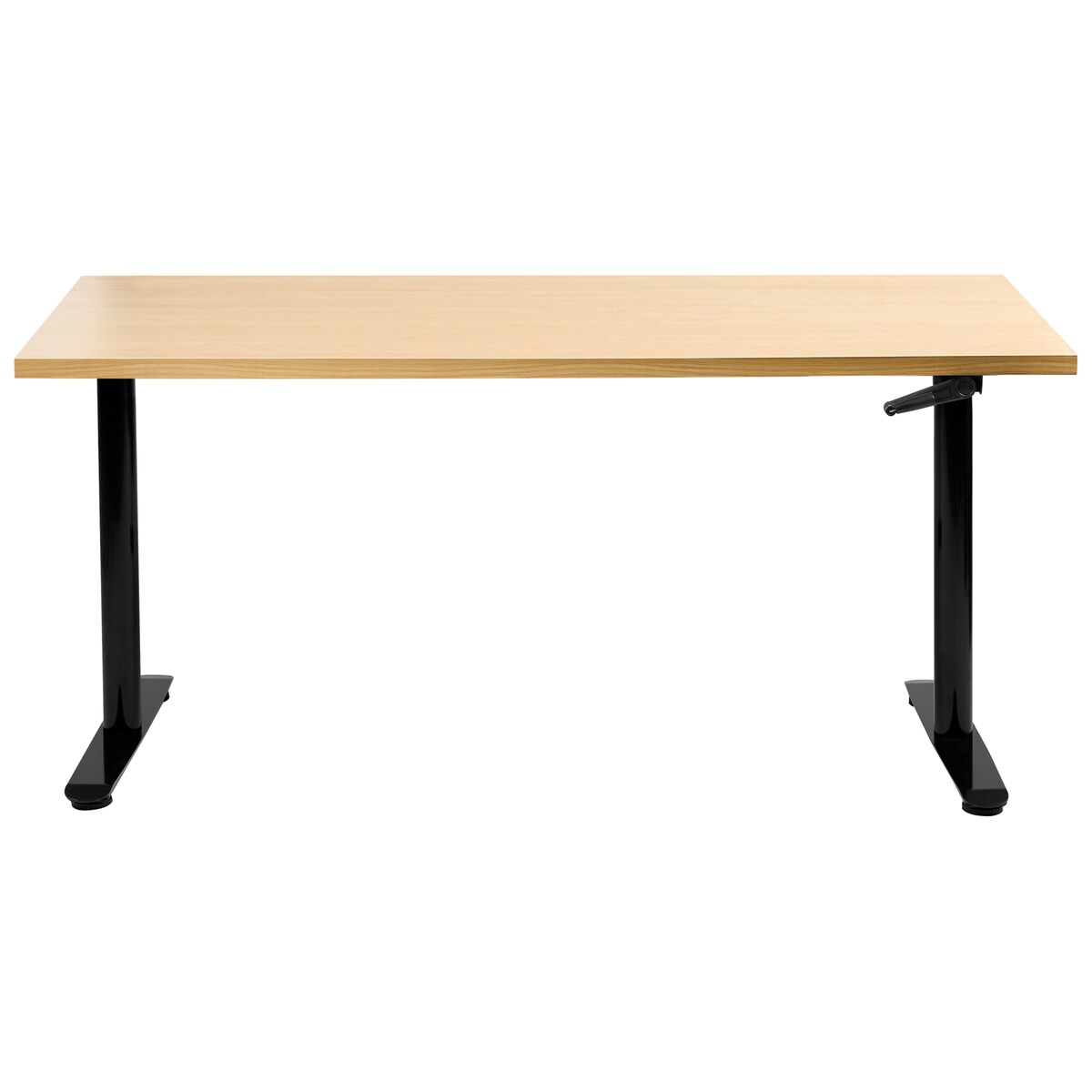 Biurko regulowane manualnie DESTINAS 160 cm 72 cm Czarny/ jasny brąz