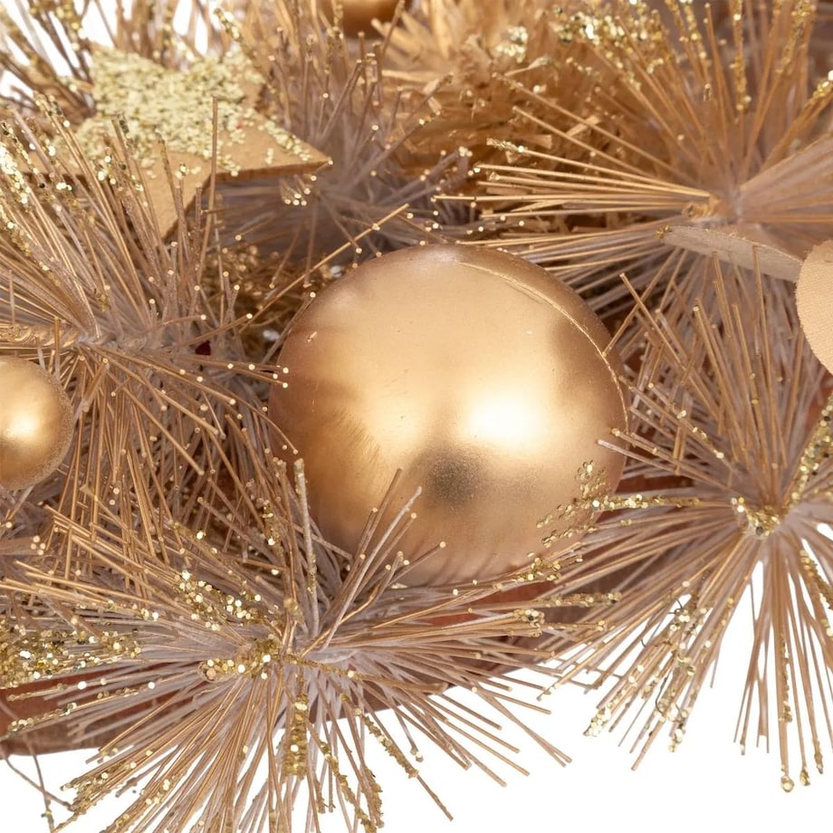 Stroik świąteczny na 4 świece złoty Ø 33 cm