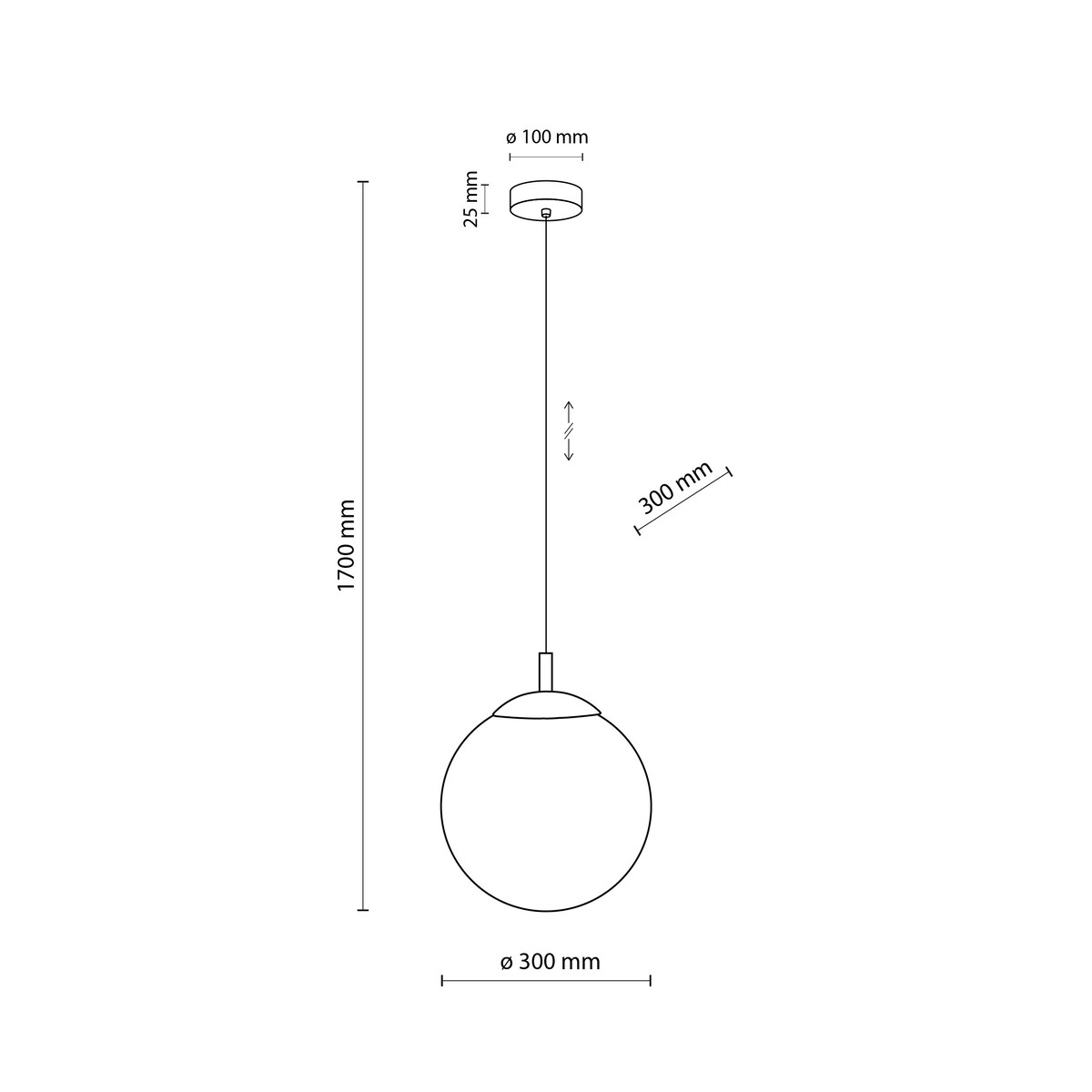 Lampa wisząca ESME WHITE 5670 TK Lighting biała czarna E27 regulowana 30 cm Polska