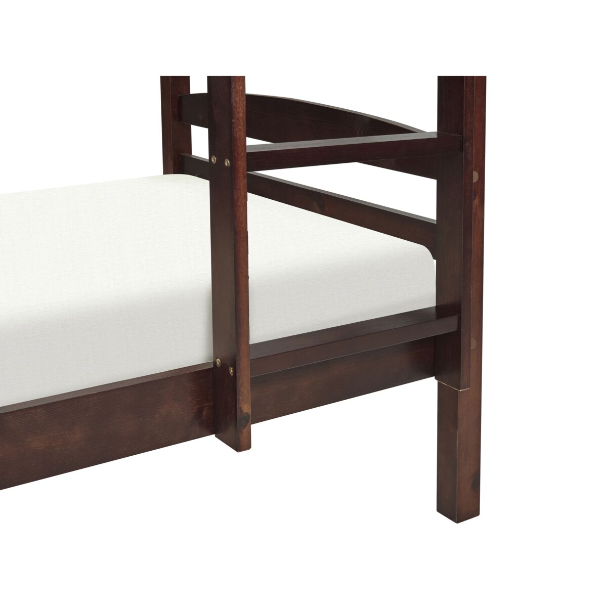 Łóżko piętrowe z szufladami drewniane 90 x 200 cm ciemne REGAT