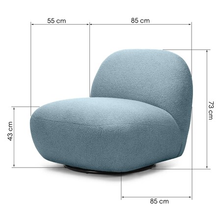 Fotel obrotowy 73x85x85 cm TENNO-3 bouclé niebieski