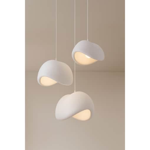 ZESTAW TRZECH LAMP WISZĄCYCH ASAHI BIAŁE