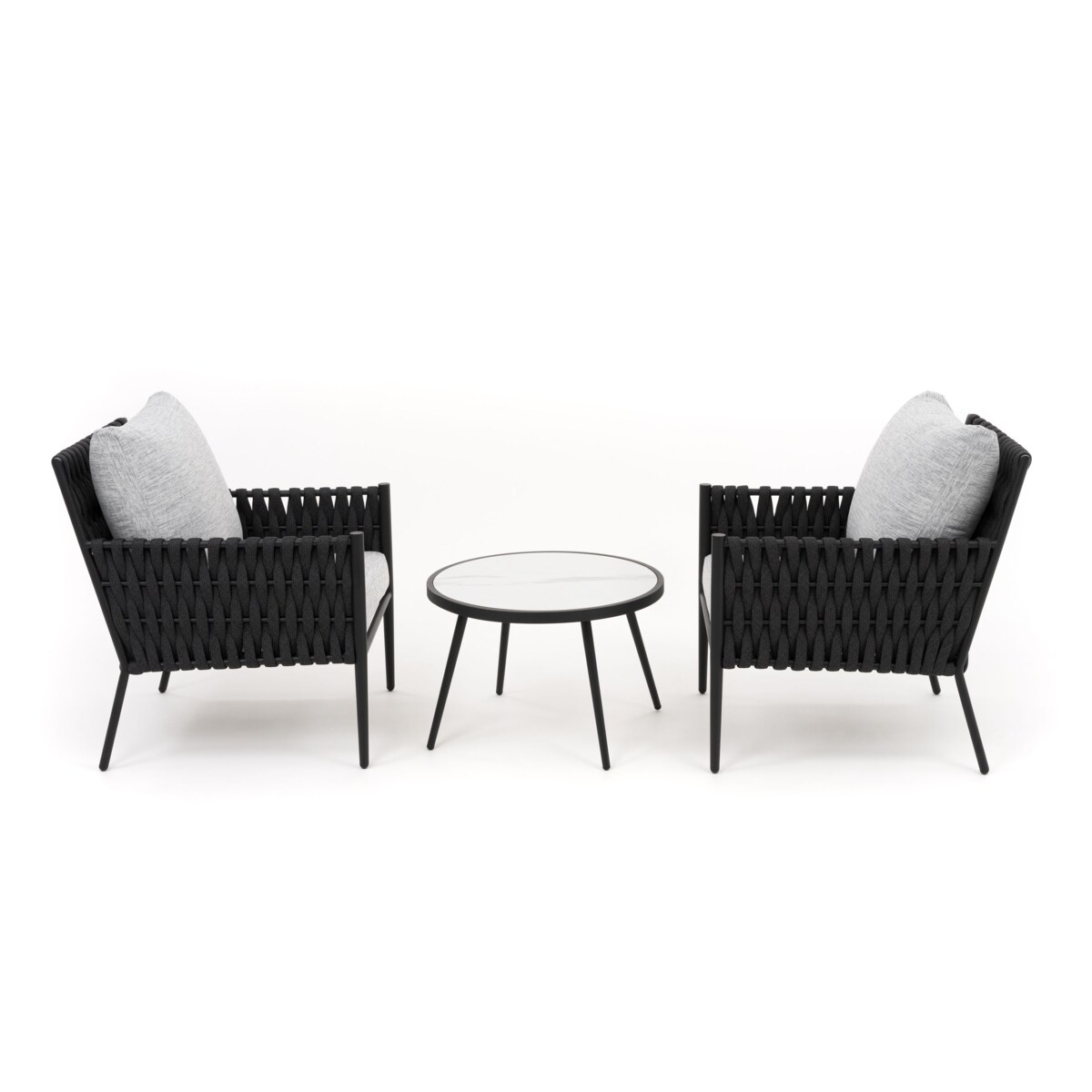 Zestaw mebli ogrodowych taras balkon aluminiowe BELIZE biało szare