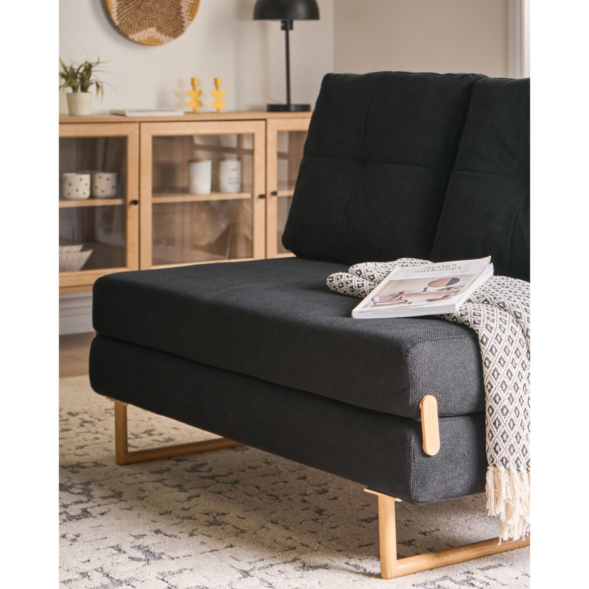 Sofa rozkładana dla 2 osób JERSLEV Czarny