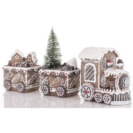 Dekoracja - pociąg piernikowy LED 19x45x10,5 cm TRENA