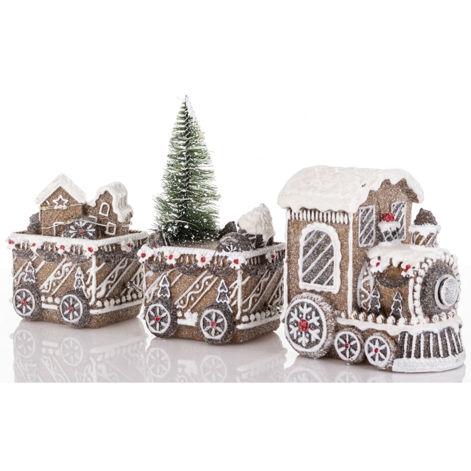 Dekoracja - pociąg piernikowy LED 19x45x10,5 cm TRENA