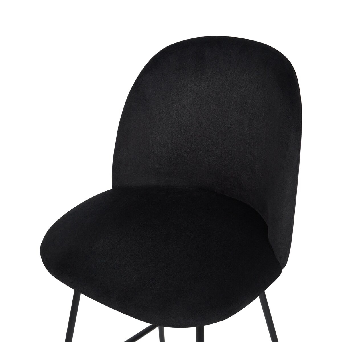 Zestaw 2 krzeseł barowych welurowy czarny ARCOLA