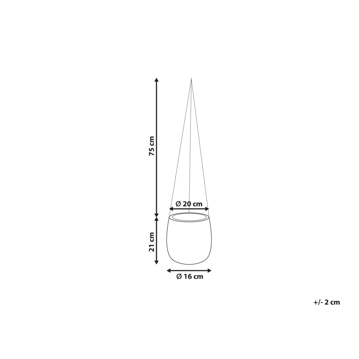 Wisząca doniczka ⌀ 20 cm zielona LIVADIA