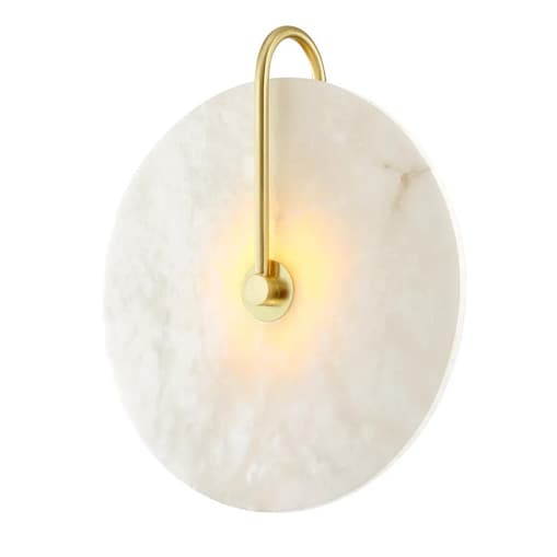 Kinkiet ścienny dysk Modena W01821BR Cosmolight biały mosiądz