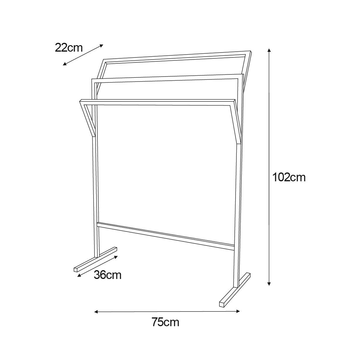 Potrójny wieszak na ręczniki Kaja Home KS-16 WIESZAK TOWEL III Kaja metalowy czarny