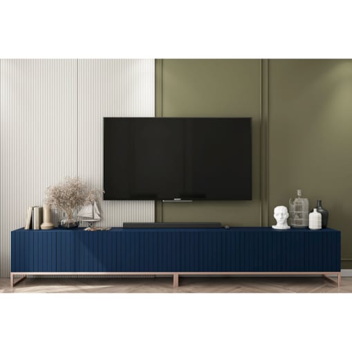 Szafka RTV Glamour pod Telewizor Komoda RTV Glamour Granatowy Mat 300 cm