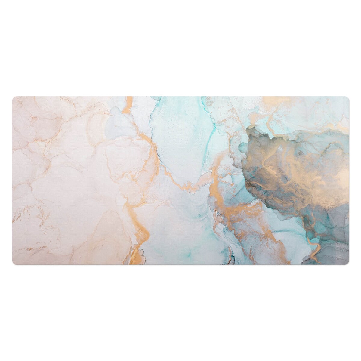 Turkusowa mata na biurko Abstrakcyjny marmur, 120x60 cm