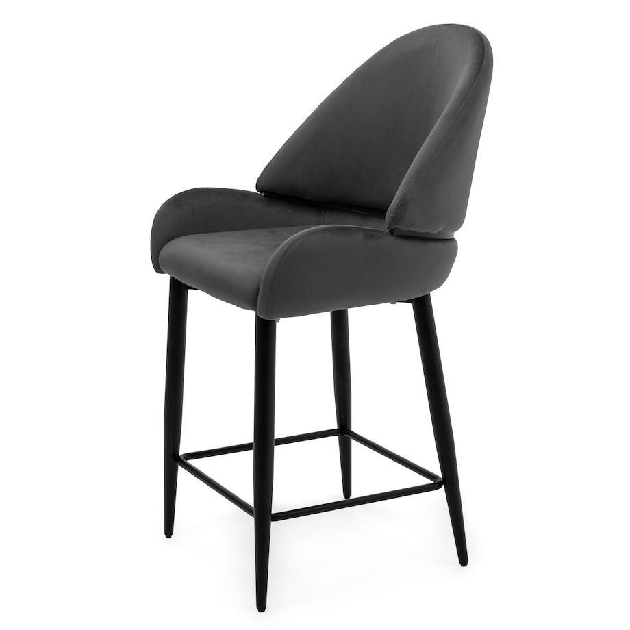 Hoker tapicerowany welurowy do salonu BERGAMO szary