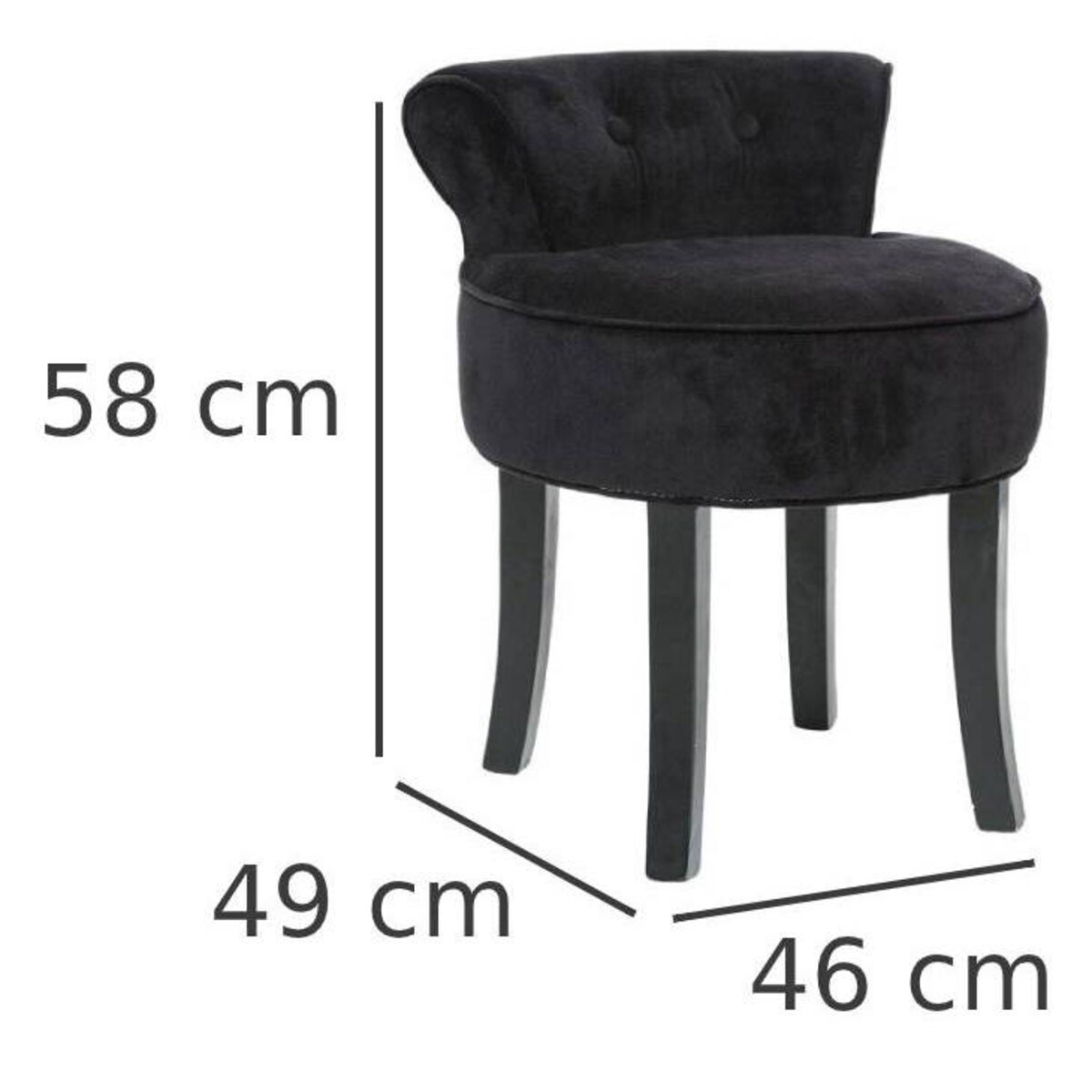 Przytulny taboret z oparciem, stołek tapicerowany