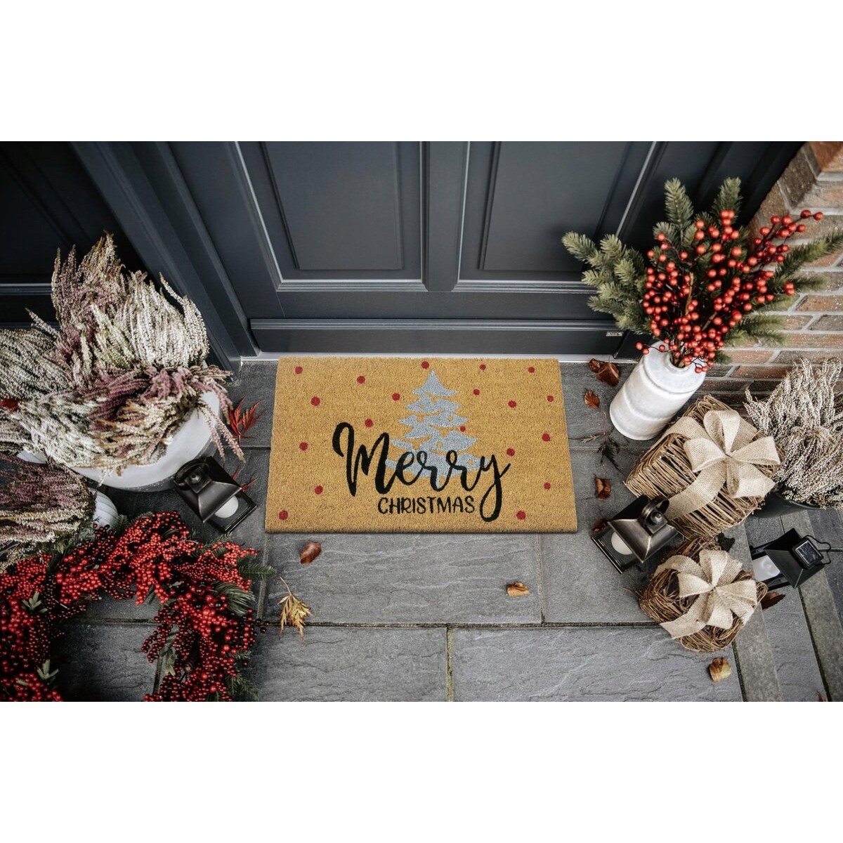 Gruba wycieraczka świąteczna 40x70cm MERRY CHRISTMAS, mata wejściowa